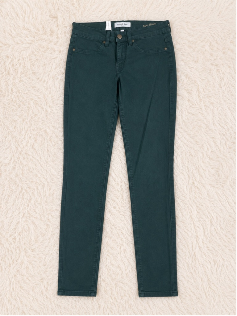 Henry & Belle Super Skinny Jeans Women's Size 32 Green Stretch Usa Made